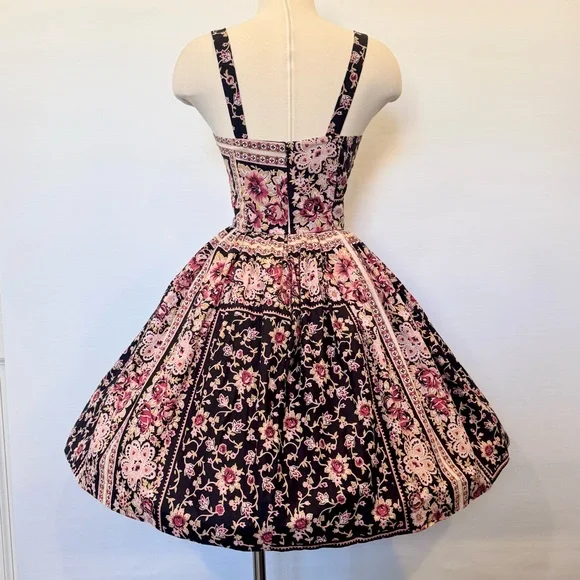 90s Betsey Johnson New York Fit & Flare Vintage Folk Art Print